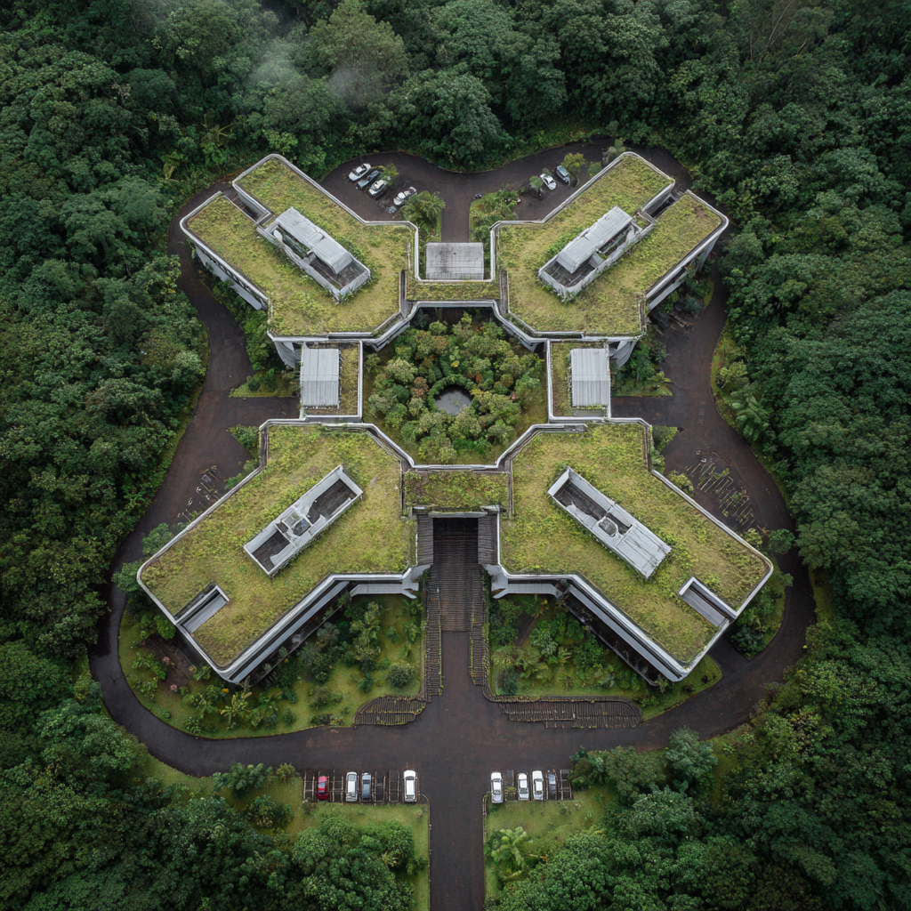 Aerial view of SMHW Rehab treatment campus