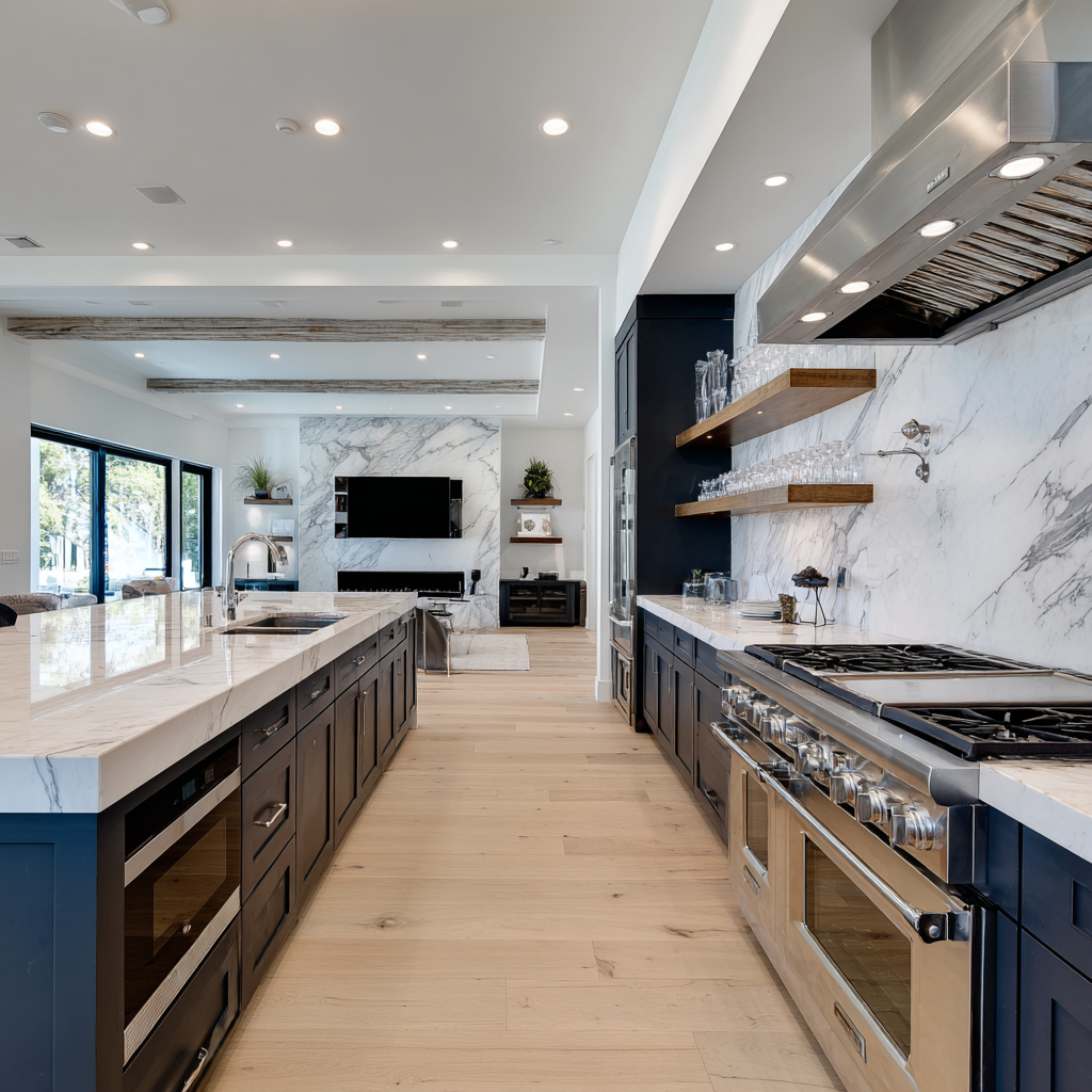 Gourmet kitchen and dining at SMHW Rehab
