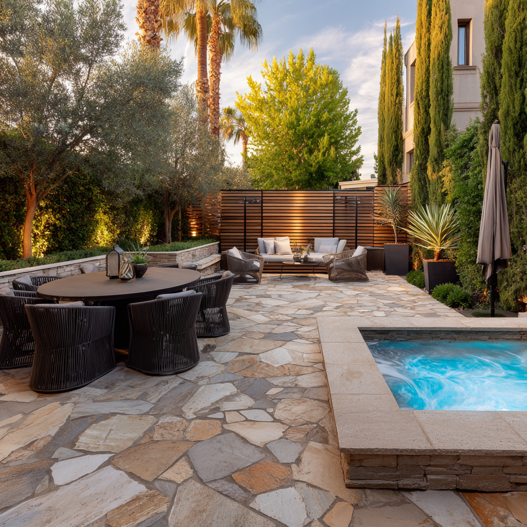 Outdoor relaxation area at SMHW Rehab campus